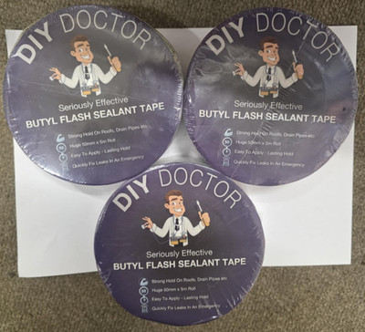 3x Butyl Wasserdicht Klebeband für Lecks Flash Dach Dichtstoff Alufolie Reparatur Rohr