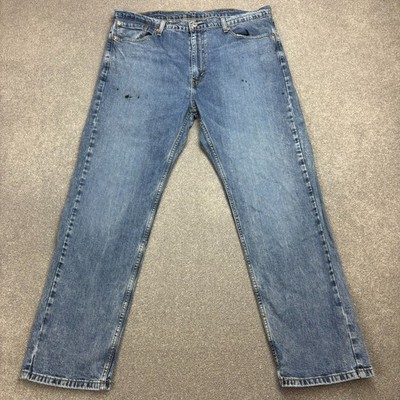 Levis 505 Jeans Erwachsene 38 x 30 Blau Denim Red Tab Medium Wash Hose Herren*