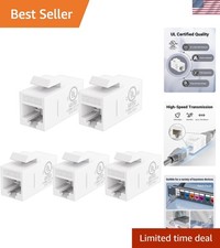 5-Pack  Listed RJ45 Keystone Couplers, Flame Retardant | Cat6 Female Extenders