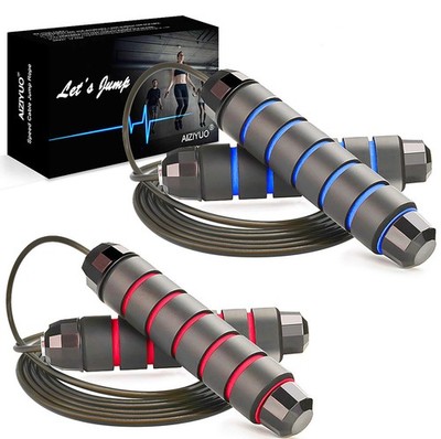 Jump Rope, Ball Bearings Tangle-Free Rapid Speed Cable Skipping Rope, Adjusta...
