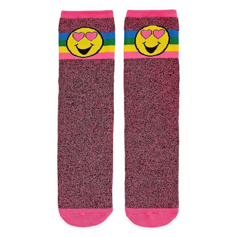 Розовые носки для печенья размер обуви 4-10 радужные смайлики лицо полиэстер спандекс - Изображение 4 из 4