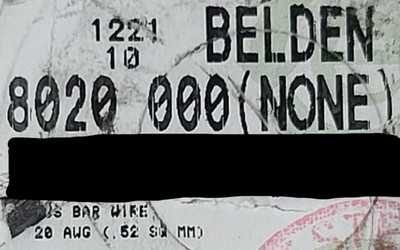 Belden 8020 #20awg Solid Tinned Copper Bus Bar Wire /25ft