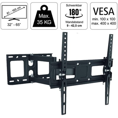 Hama TV Wandhalterung Schwenkbar 42'' 48'' 50'' 55'' 65'' Zoll Wand-Halter Halterung