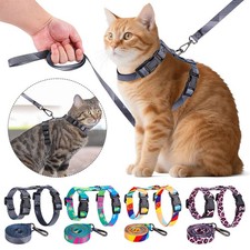 Cat Dog Harness Leash Escape Proof Adjustable Harness for Small Large Cats Dogs