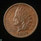 1887 Indian Head Small Cent - Very Fine Details