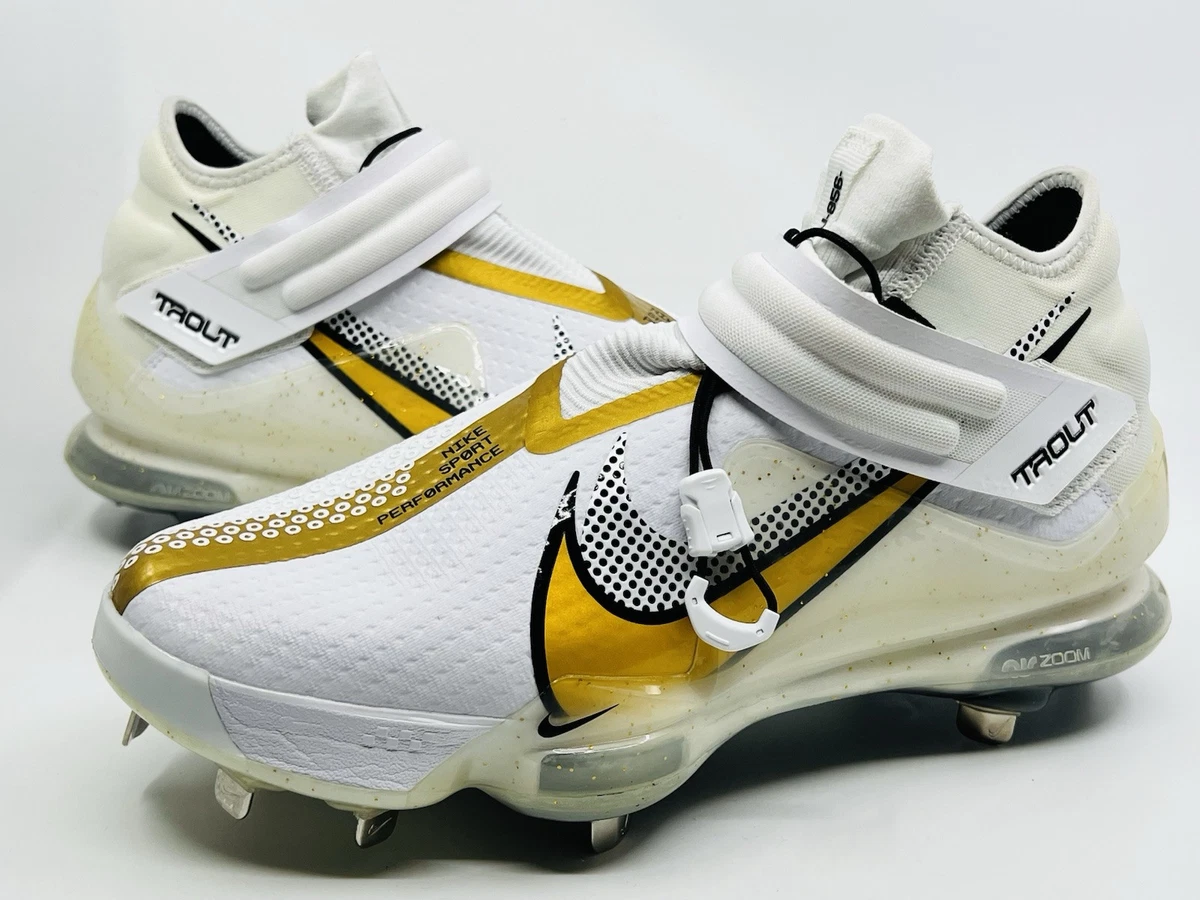 Nike Force Zoom Trout 7 Pro Mid White Metallic Gold for Sale 
