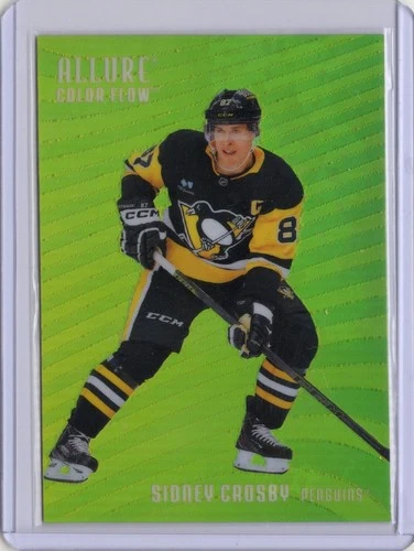 SIDNEY CROSBY 2025-26 Upper Deck Allure Color Flow Yellow-Green #CF-24 Penguins