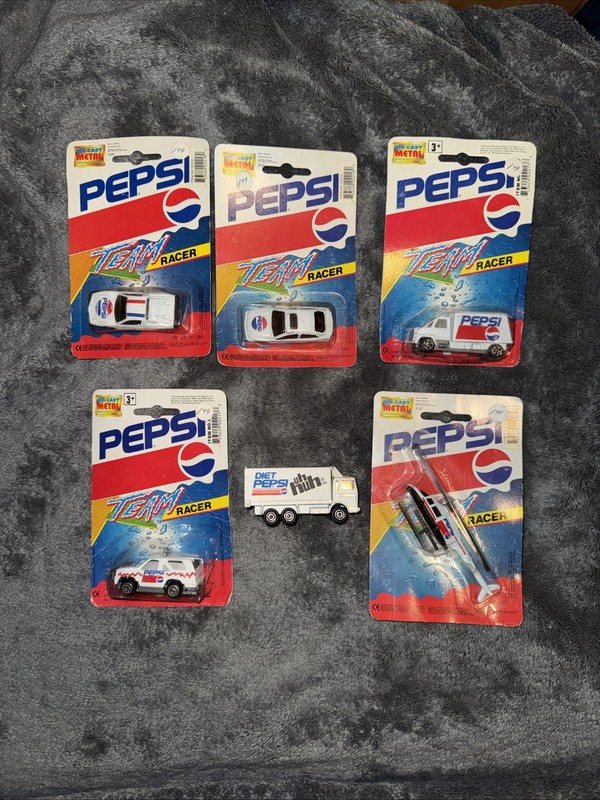 VINTAGE 1993 Pepsi Cola Die Cast Metal Team Racer Cars