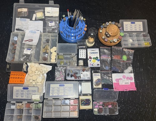 Rotary Drill Bits Parts Tools Holder Rotating Bur Huge Used New Jewelry Lot Pads
