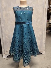 Rare Editions Girls Teal Turquoise Dress Sleeveless Party Special Occasion Sz 4T