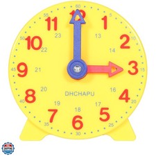 Student Kids Learning Clock Time Teacher Gear 4 Inch 12/24 Hour Telling Time ...