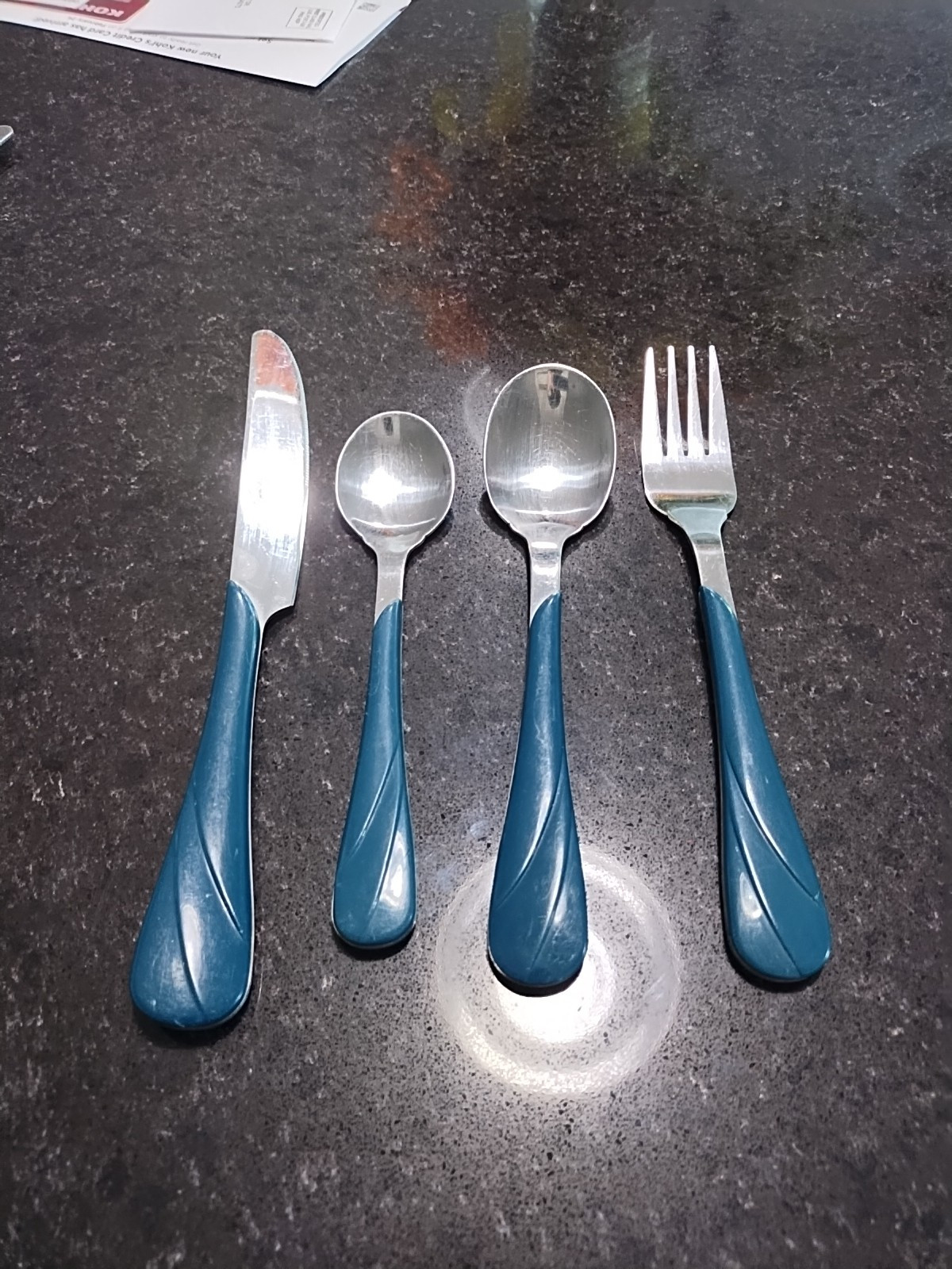 Fiesta Juniper Swirl 4-Piece Silverware Set Fork Spoon Knife Fiestaware