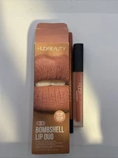Huda Beauty Bombshell Lip Duo Full Size Lip Set Lip Liner and Matte Lipstick NIB