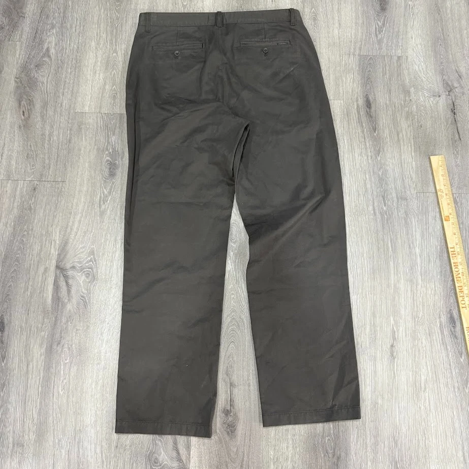 Calvin Klein Dress Pants Mens 34x32 Gray Straight Fit Cotton Slacks - Image 2 of 4