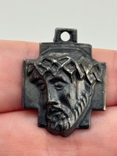 Vintage Chapel Signed Sterling Silver Jesus Christ Cross Medal