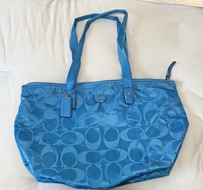 バッグ Coach Tote Bag Blue Signature Y2K Coach Blue Signature Handbag for sale - eBay