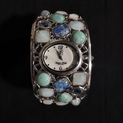 Victoria Wieck Women's Watch Opal Gemstone Bangle Quartz Analog 7'' B8601