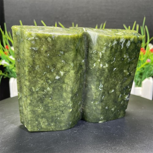 1.3LB 4.7" Natural Xiuyan Jade Book Sculpture Quartz Crystal Carving Healing C5 - Picture 2 of 8