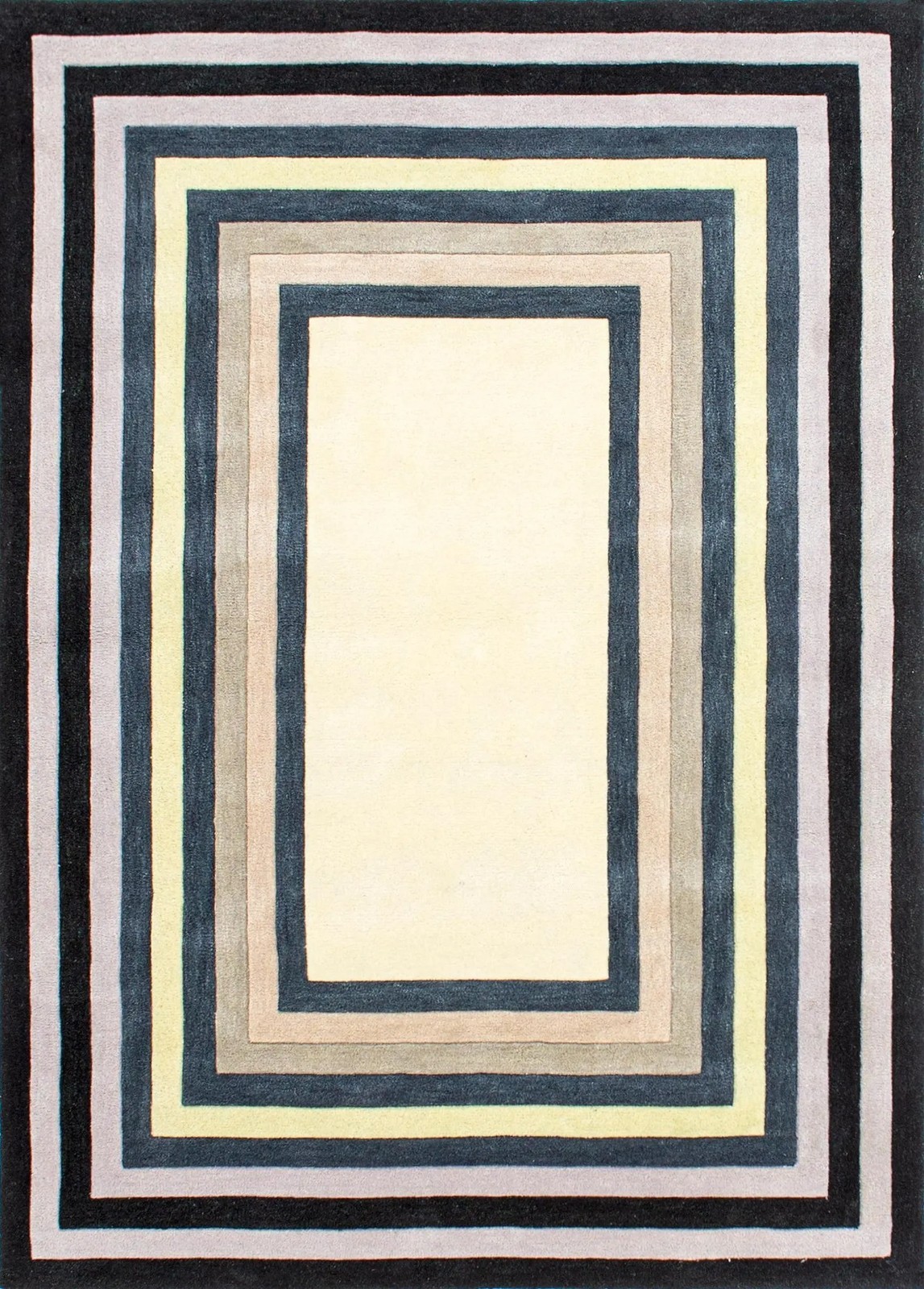 New modern hand tufted area rug in yellow with white cross line color Rug
