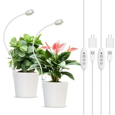 Small Grow Lights for Indoor Plants, 5W Pot Clip on Grow Light, Full 2-Pcak