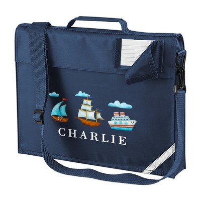 Jungen personalisierte Boote Büchertasche mit Riemen Ozean Motiv Schule Geschenk für Kinder
