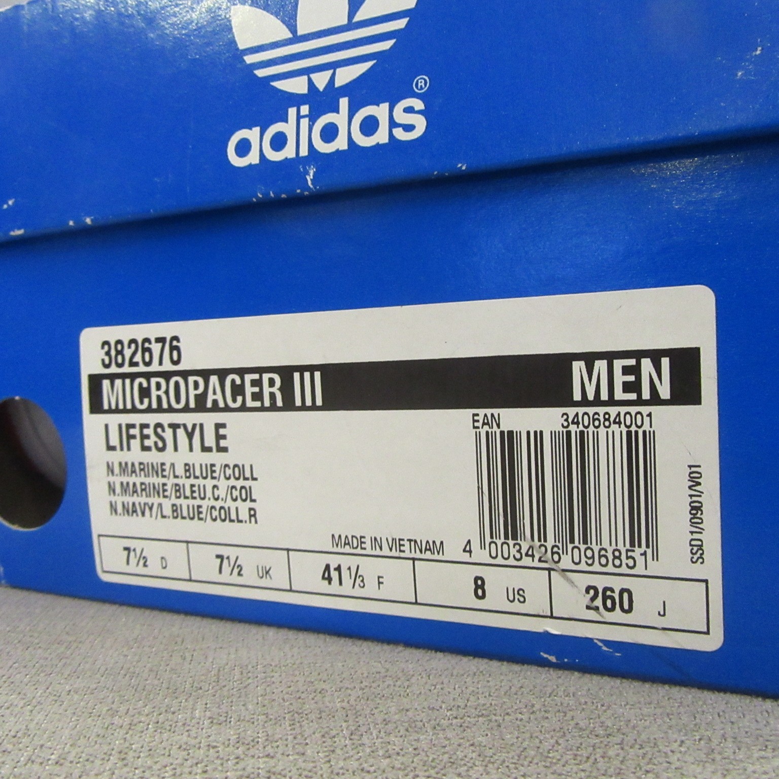 Adidas Micropacer III Rare Marine Leather Sneakers UK 7.5 US 8 image 4