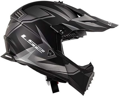 NEW LS2 GATE TwoFace Dirt Bike Motocross Enduro Helmet Matte Black/Gray Size XXL