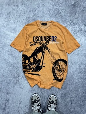 Dsquared2 t shirt men XL Men s Caten Twins Road On Fire Rare big Logo Motorcycle