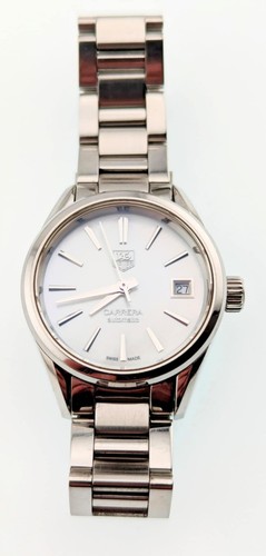 Orologio Tag Heuer Carrera donna quadrante bianco WAR2411 28mm - Foto 2 di 8