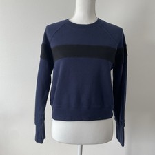 Misha Nonoo Memphis Sweatshirt in Black & Navy Combo Size M Raglan Sleeves