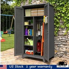 73'' Metal Garage Tool Storage Cabinet w/Locking Door Garden/Living Room Cabinet