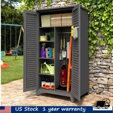 73'' Metal Garage Tool Storage Cabinet w/Locking Door Garden/Living Room Cabinet