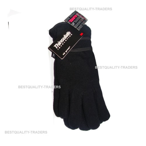 Ladies Womens Polar Fleece Gloves Insulated Winter Wrist Gloves - Picture 3 of 11