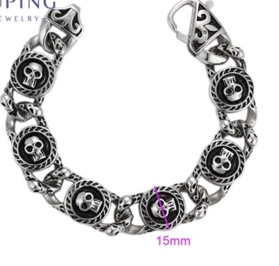 Xuping Stainless Steel Skull Bracelet Halloween