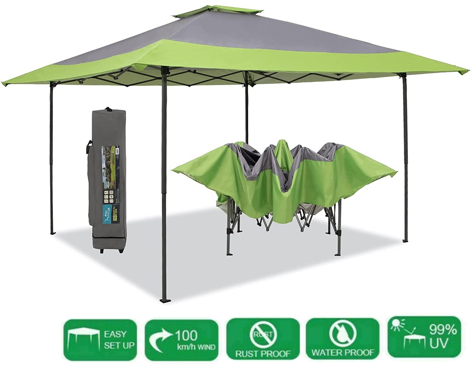 13x13ft Outdoor Canopy Pop-up Gazebo Awning Heavy Duty Patio Sunshade Shelter