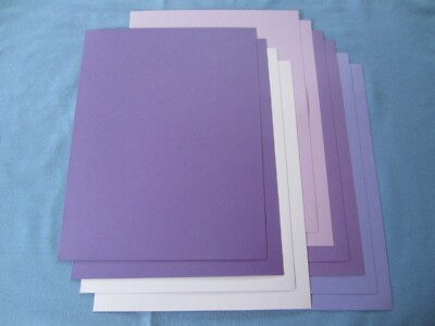 SALE!! 8.5 x 11 CARDSTOCK PAPER - SHADES OF PURPLE - LOT OF 10 SHEETS - NEW!!
