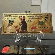 24k Gold Foil Plated Gargamel The Smurfs Banknote Cartoon Collectible