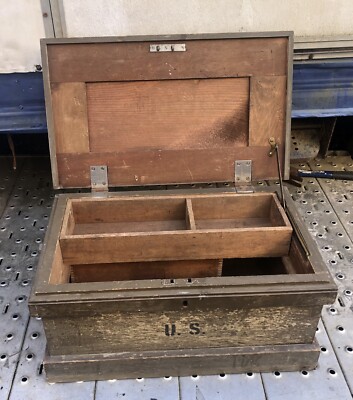Military Tool Chest US Army Wooden Tool Box WWI WWII Antique
