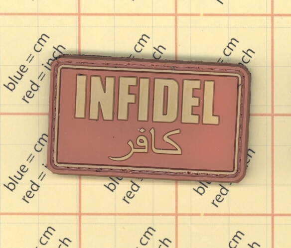 PVC ARID INFIDEL PATCH AFG/PAK ISAF JSOC TEAM ARABIC DARK OPS USA MILITARY b6