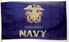 3'x'5' Nylon USN US Navy Block Letter / Eagle Double Anchor Flag NEW