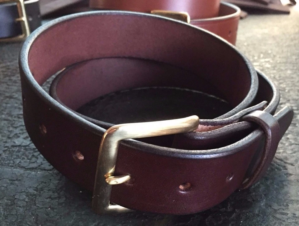 1 1/2" HEAVY REAL LEATHER WORK GUN CCW HOLSTER DRESS BELT-AMISH HANDMADE-1.5 - Image 4 of 4