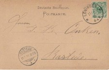 Schilling K1 L&Ouml;NINGEN (OPD Oldenburg ) a. Postkarte MiNr. 46, 1895