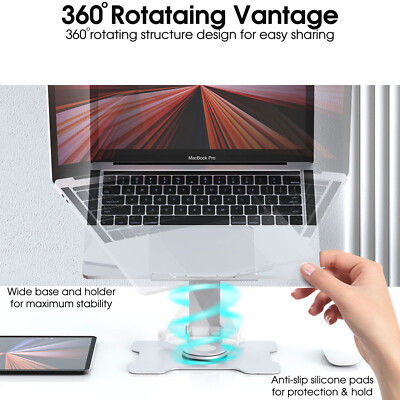 TECHGEAR Laptop Stand Ergonomic Height Angle Adjustable Laptop Riser Desk Heat Vent Mobile Holder - View #12