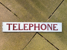 Vintage Red Telephone Box Sign Kiosk Phone Advertising Perspex Garden Bar Retro
