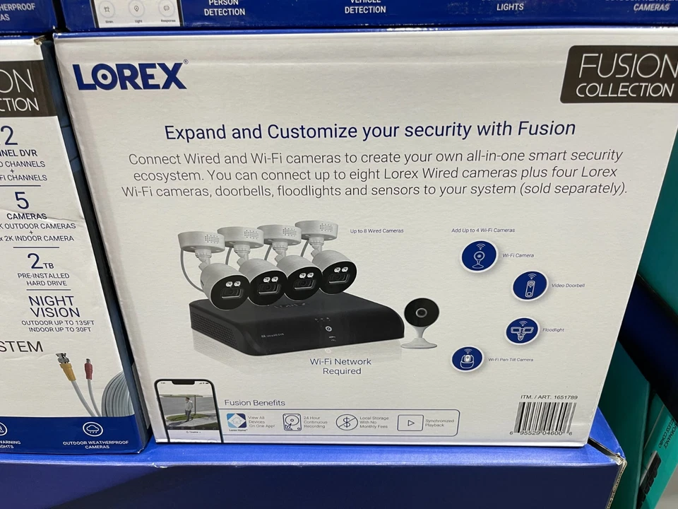 Lorex 12 Channel 4K 2TB Fusion DVR 5 Camera Security System w Dual Warning Light - Image 3 of 4