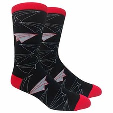Novelty Fun Crew Print Socks for Dress or Casual Paper Plain 38 