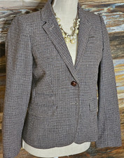 J. Crew Schoolboy Brown 100 Wool Working Cuffs Herringbone Blazer Jacket 2
