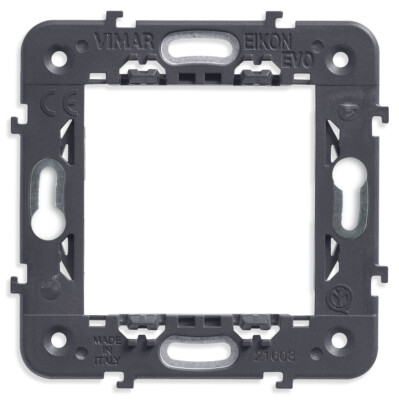 Vimar 21603 Eikon Plastic 2.9  X 2.9  2-Module Honeycomb Square Mounting Frame