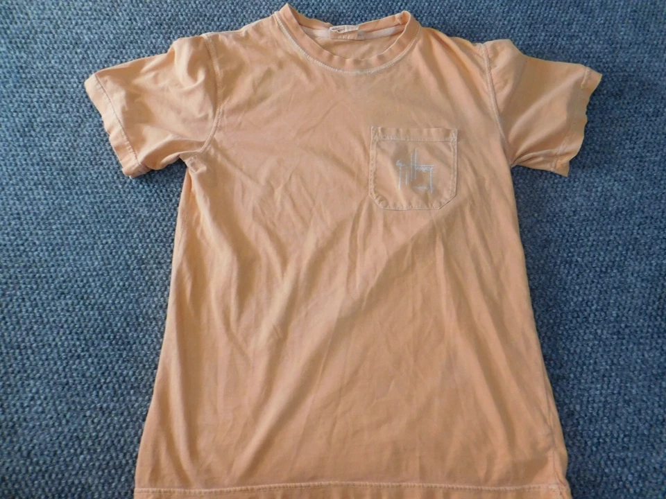 Guy Harvey Mens Shirt Small Peach logo fish classic fit beach - Image 3 of 4