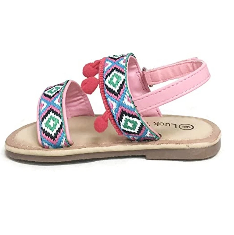 Sandalias Lucky Top Crema-12A Bebé Niñas Adorables Flecos Gladiador Rubor 4 Foto 3 de 4